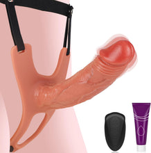 Load image into Gallery viewer, 18CM Realistische Penishülle Vibrator Sex Spielzeug für die Männer Paare Penis Sleeve für Verlängerung &amp; Vergrößerung, Penismanschetten mit 10 Vibrationmodi, Fernbedienung, Befestigungsgurten