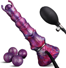 Load image into Gallery viewer, 27cm Monster Ovipositor XXL Dildo mit 4 Silikoneiern Alien Dragon Dildo | Fantasy Knot Dildo groß Anal Plug, Analdildos BDSM Analspielzeug Dildoschwanz für Männer Frauen Paare Gay