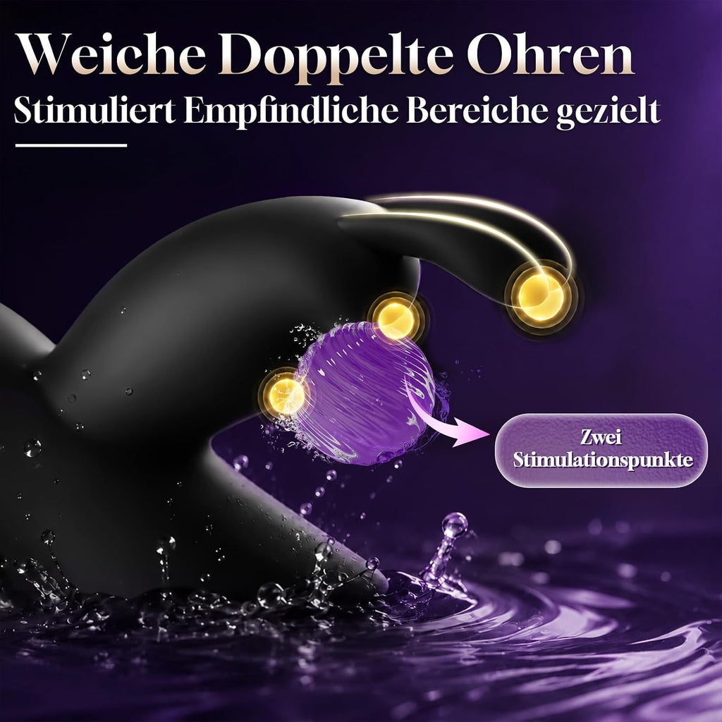 Vibrator Sex Spielzeug für die Frau, Vibration für Frauen Schwarz | Vibratorensets für Frauen Klitoris, Dildo Rabbit Vibratoren mit Klitorisstimulation, 10 Vibrationmodi Sextoysets für Damen