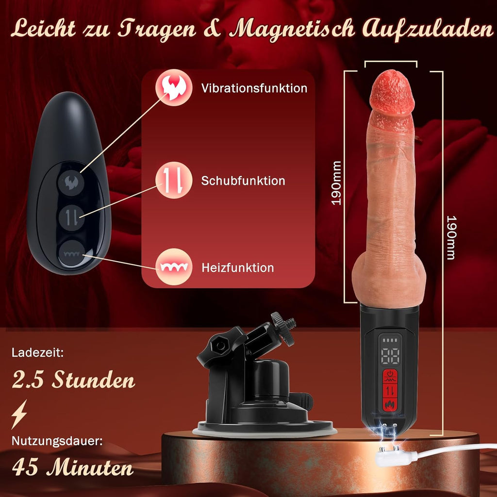 Dildo mit 5 Stoßfunktion & 10 Vibration für Frauen, Vibrator Sex Spielzeug für Paare, Sex Spielzeug für die Frau Männer, Vibratorensets für Frauen Männer, Dildos Sexmaschine Maschinen & Geräte